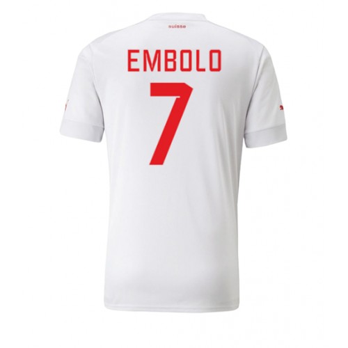 Echipament fotbal Elveţia Breel Embolo #7 Tricou Deplasare Mondial 2022 maneca scurta